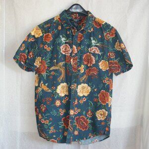 Forever 21 Blue Button Shirt woth Floral Pattern
